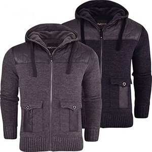 fleece lined mens cardigan
