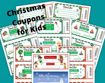 34 Unique Christmas Coupons for Kids Printable PDF - Etsy