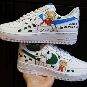 FAMILY GUY * AF1 custom shoes * hand-painted shoes x airbrush * made to order * air force 1 | triple white