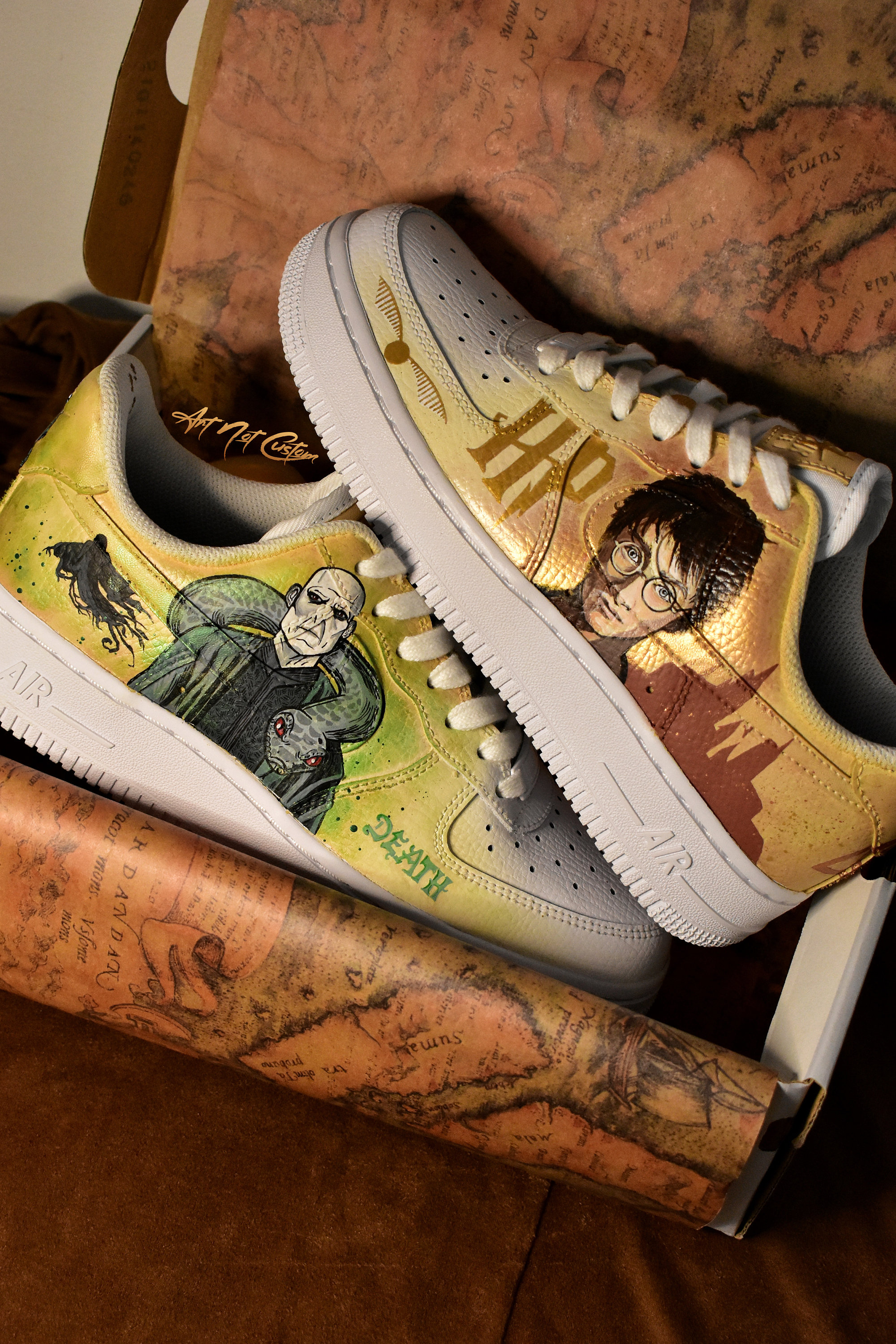 Harry Potter Custom Made to Order Air Force 1 Low AF1 Custom Triple White Hand painted X Airbrush Custom Sneakers Custom Shoes Etsy Canada
