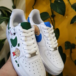 FAMILY GUY * AF1 custom shoes * hand-painted shoes x airbrush * made to order * air force 1 | triple white image 9