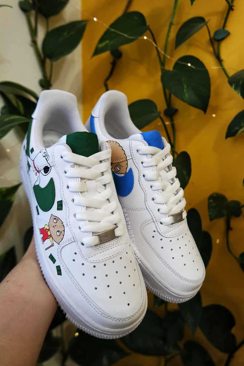 FAMILY GUY * AF1 custom shoes * hand-painted shoes x airbrush * made to order * air force 1 | triple white image 9