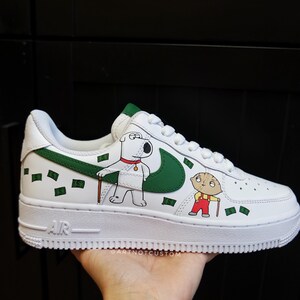 FAMILY GUY * AF1 custom shoes * hand-painted shoes x airbrush * made to order * air force 1 | triple white image 2