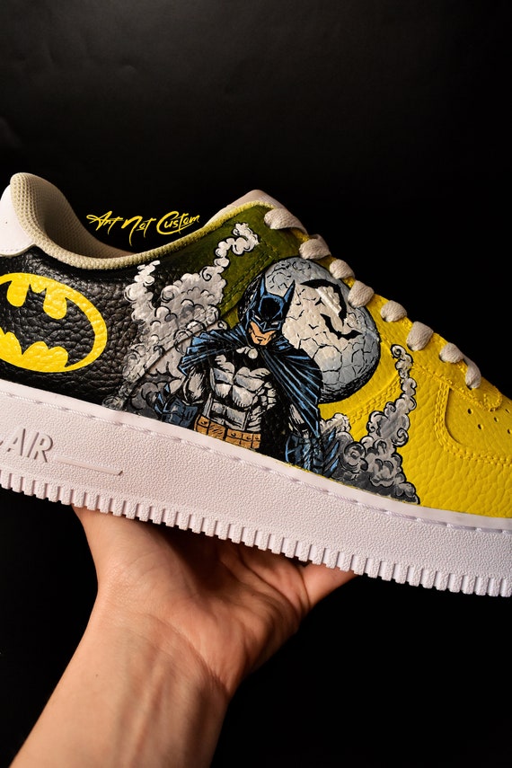 Custom Nike Air Jordan 1 Mid - Classic Batman Custom Shoes — Q's Custom  Sneakers