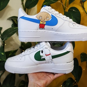FAMILY GUY * AF1 custom shoes * hand-painted shoes x airbrush * made to order * air force 1 | triple white image 8