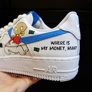 FAMILY GUY * AF1 custom shoes * hand-painted shoes x airbrush * made to order * air force 1 | triple white image 6