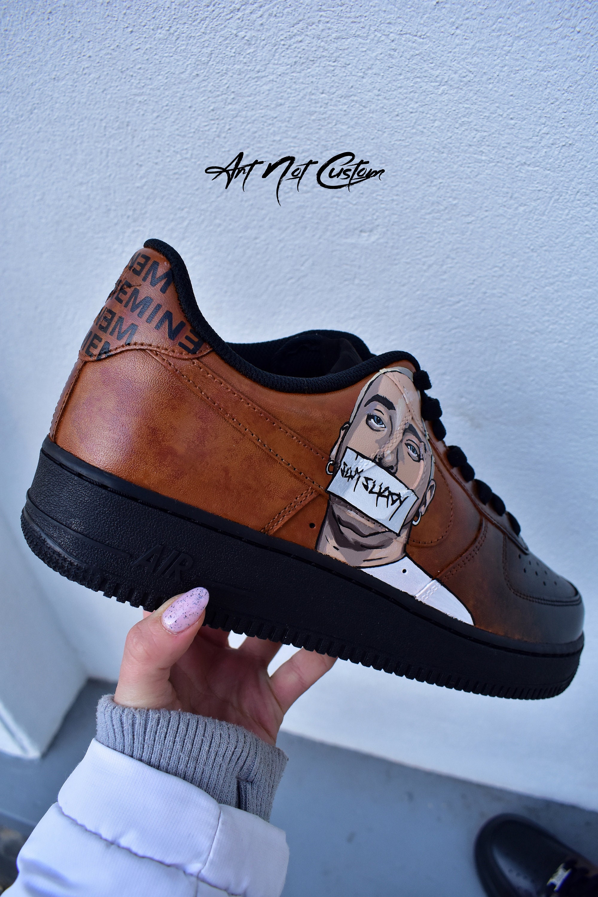Eminem Air Force 1 Custom  Swag shoes, Nike air shoes, Custom nike shoes