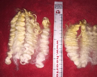 1 oz./ 30 g. 5"-6", sac of neatly separated mohair locks - antique white