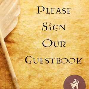 Wizardry Quill & Parchment Guestbook Sign