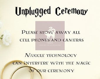Wizardry Unplugged Ceremony Anillo con letrero y versión floral