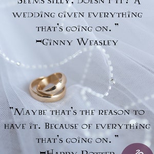 Wizardry Wedding Quote Ring and Veil Version