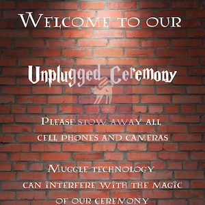 Wizardry Unplugged Ceremony Sign Brick Version