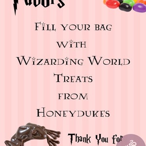 Wizardry Wedding Favors Sign