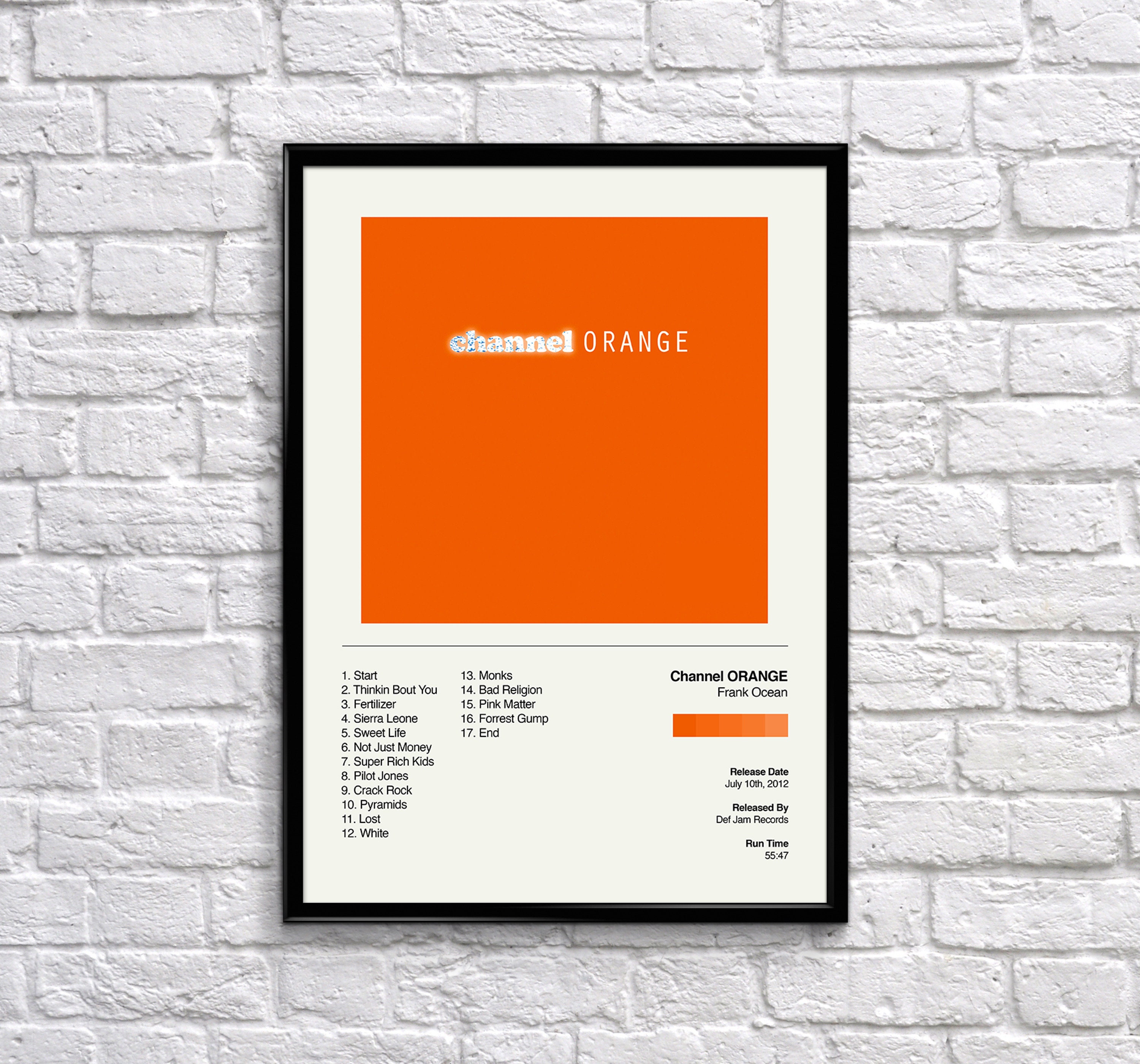 Frank Ocean Poster / Channel Orange Album Poster / Album Cover 