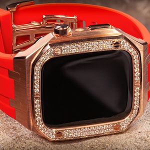 Exquisite Luxury Natural Diamond Apple Watch Case - Elevate Your Style! For 45mm, Series 7,8,9