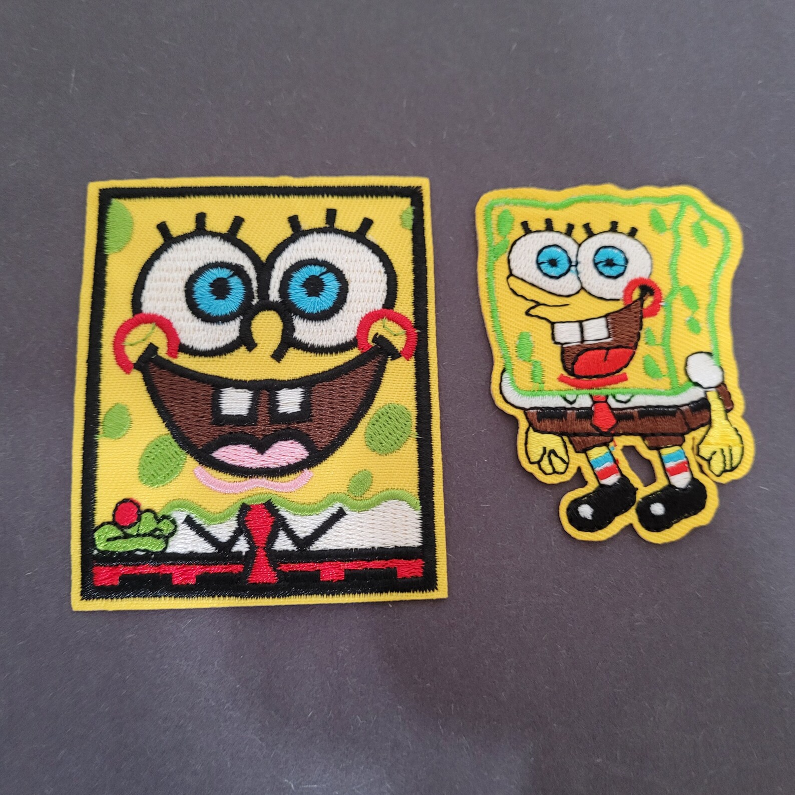 Spongebob Iron On Sew On Embroidered Patch SET of 4 Great | Etsy