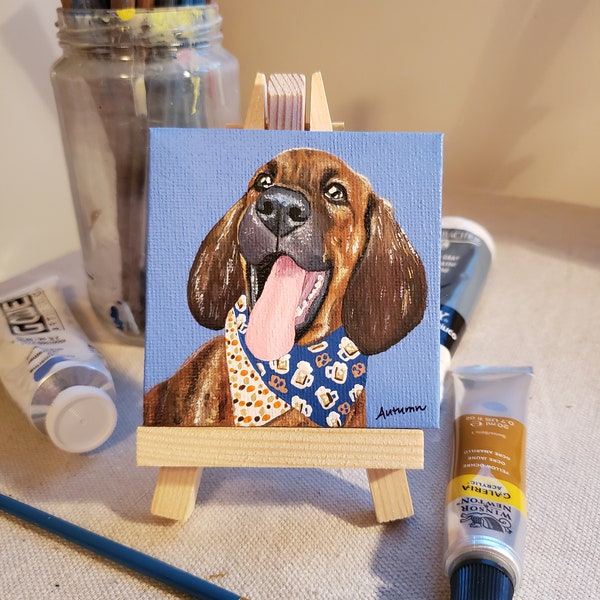 Acrylic Dog Painting Etsy