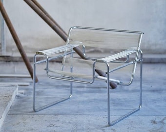 Chaises Spaghetti B3 Marcel Breuer Style Wassily Années 1980 Italie