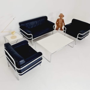 Bauhaus -Style of Cassia LC2 style, 1980s set sofas.