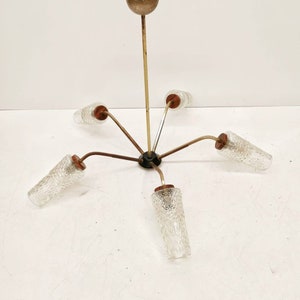 Beautiful large mid-century pendant lamp in Danish design from the 1960s.