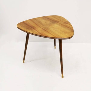 vintage wooden top west German coffee table boho mid century modern 1960s