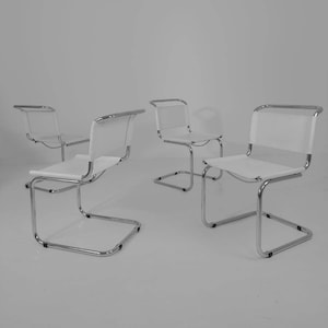 set of 4 Mid-Century Vintage S33 chairs from Mart Stam  Italy 1980er