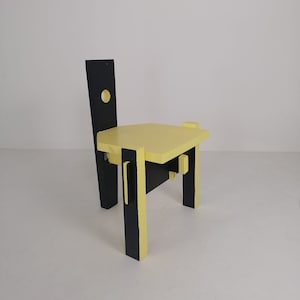 Postmodern  period yellow black high back Chair 1980s