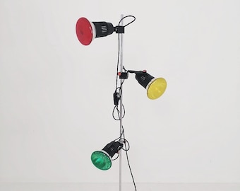 Lámpara de pie con 3 fuentes de luz independientes y ajustables, Alemania, años 70.