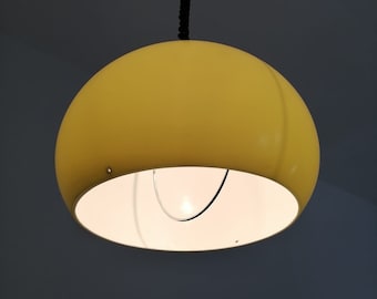 Yellow Harvey space age  guzzini for meblo orange    hanging lamp, 1960s