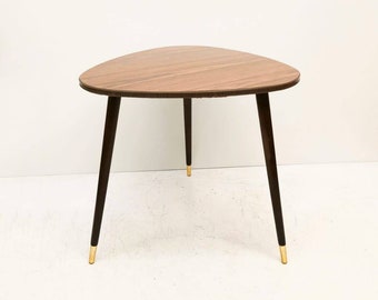 vintage wooden top west German coffee table boho mid century modern 1960s