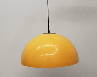 Harvey space age  guzzini for meblo orange    hanging lamp, 1960s