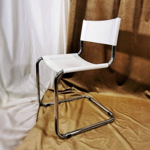 1 of 6  Mid-Century white Vintage S33 chair from Mart Stam Italy 1980er