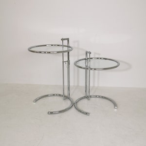 1 of 2 mid century  Vintage style of the Adjustable Table E 1027 by Eileen Gray Italy 1990s