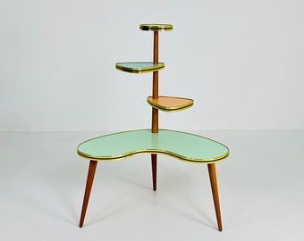 BIG 1950s German Plant Stand, Colorful Vintage Mid-Century Minimalist Indoor Plant Stand Side Table Retro flower table