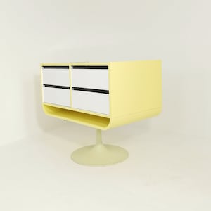 Space Age mid century Tulip show case drawers with glass front 1970s