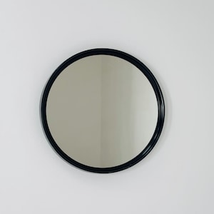 Space Age \Mid-Century Large  black Round Wall mirror, 1970s Germany
