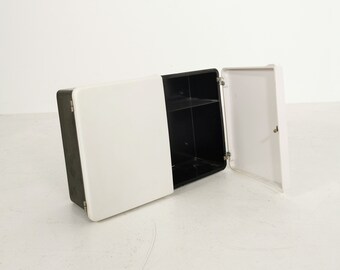 1 of 2 White and black bathroom Medicine Cabinet 1960s Space Age design