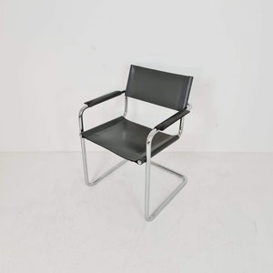 1 of 4 original  Model MG5 Centro Studi desk grey leather chair by Mart Stam & Marcel Breuer for Matteo Grassi, 1970s