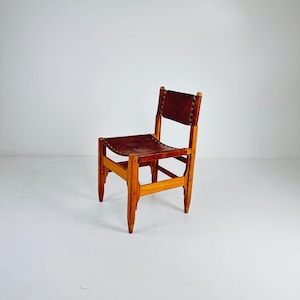 Vintage cognac leather hunting lodge chairs designed by Biermann Werner for Arte Sano 1960