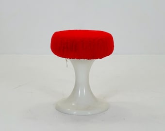 Space age white and red  Emsa Tulip stool Germany  1970s