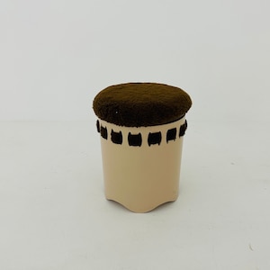 Vintage laundry basket from EMSA, West German storage stool, Space Age stool 1970s