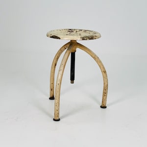 Mid-Century Industrial Adjustable Screw Stool by Ludwig Dellmuth for Chirurg — Germany, 1960s
