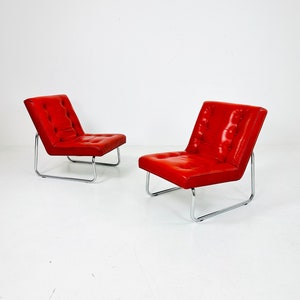 Set of 2 vintage Austrian low lounge chairs By Wiesner Hager Austria 1960s