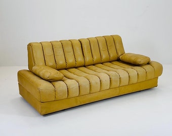 Canapé-lit vintage en cuir cognac Ds 85 de De Sede Suisse 1960