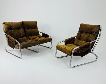 Mid century Armchair and sofa set   By Gillis Lundgren Ikea Sweden 1970s