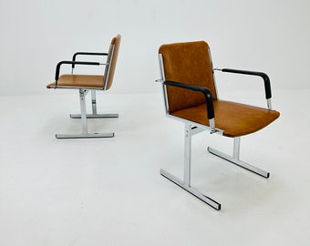 Set of 2 mid century Bauhaus armchairs by Dieter Knoll 1980s Germany