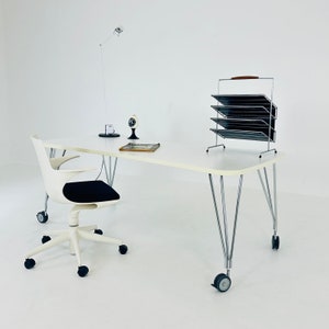 Biurko Max White zaprojektowane przez Ferruccio Laviani dla Kartell Italy, lata 90