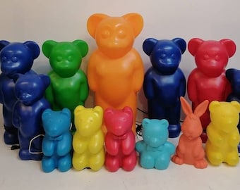 Lumibear german by heico Flötotto, Haribo Bear vintage Night Lamp From 1970'S retro Children Lighting