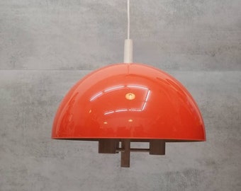 Harvey space age  guzzini for meblo orange    hanging lamp, 1960s