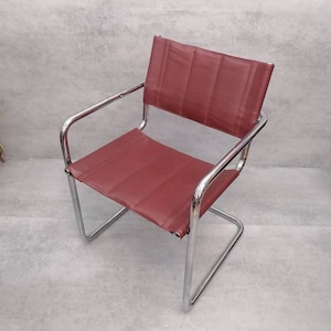 Mid Century Cognac Marcel Breuer -style  Mart Stam S34 armchair / Bauhaus design  / 1980s